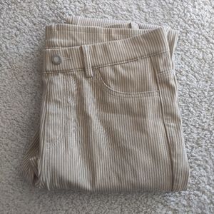 Tan / yellow and white striped pants